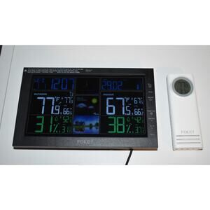 Weather Station Sensor Indoor-Outdoor Thermometer Atomic Clock Barometer NEW
